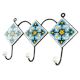 Turquoise Ceramic Floral Tile Hook